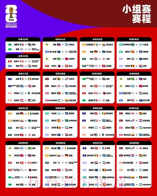 2026世界杯小组赛赛程今日高清直播官网入口